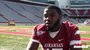 Arkansas quarterback Brandon Mitchell speaks with Matt Jones during the Razorbacks&#x27; annual media day Saturday in Fayetteville. 