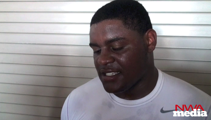 Arkansas defensive tackle Robert Thomas recaps the Razorbacks' preseason practice Monday. 