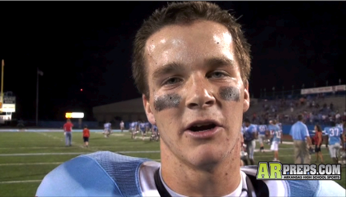 Fort Smith Southside quarterback Austin Nolan recaps the Rebels' 32-27 win over Conway Friday. Nolan finished with 196 passing yards and four touchdowns, and rushed for another score. 