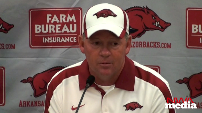 Arkansas coach Bobby Petrino recaps the Razorbacks' 52-3 win over New Mexico Saturday at War Memorial Stadium in Little Rock. 