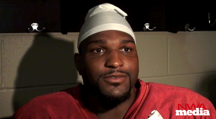 Arkansas running back Dennis Johnson recaps the Razorbacks' practice Tuesday. Johnson is expected to return to the field Saturday against Troy after missing the first two games of the season with a hamstring injury. 