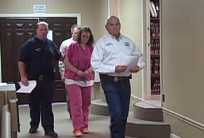 Jaclyn Derreberry pleaded guilty Thursday to charges including theft of property and hindering apprehension and was sentenced to 14 years in prison.