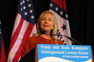 Hillary Clinton spoke Friday in Little Rock at the Clinton Presidential Library.