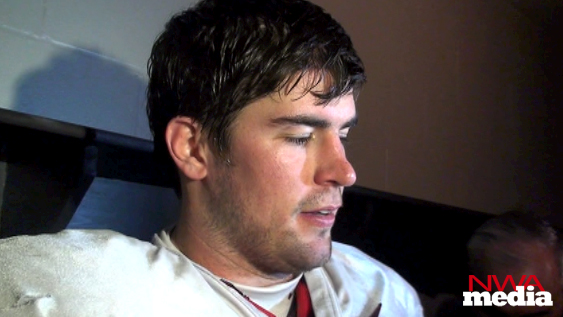 Arkansas defensive end Jake Bequette recaps the Razorbacks' practice Thursday. 