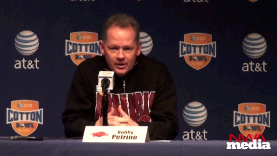 Arkansas coach Bobby Petrino recaps the Razorbacks' practice Sunday and looks ahead to the Cotton Bowl game against Kansas State. 