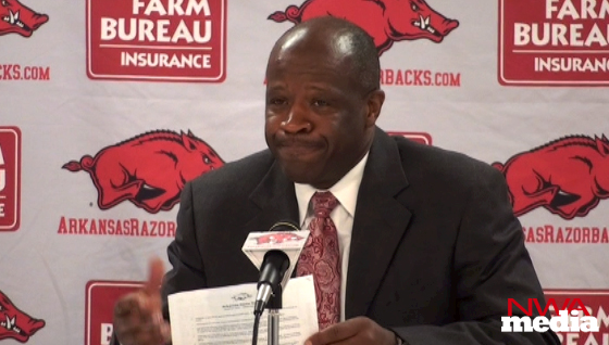 Arkansas coach Mike Anderson recaps the Razorbacks' 98-88 win over No. 15 Mississippi State on Saturday at Bud Walton Arena. 