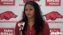 Arkansas senior guards Lyndsay Harris and C&#x27;eira Ricketts discuss the Razorbacks&#x27; selection into the NCAA Tournament on Monday at Bud Walton Arena. 