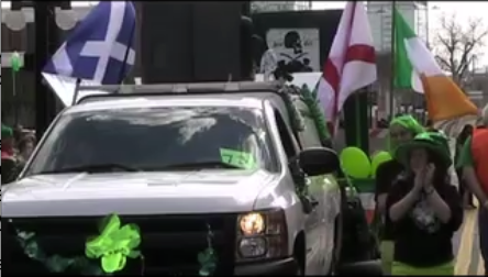 Irish wolfhounds, bagpipe bands and Irish dancers celebrated St. Patrick's Day today during a parade through  Little Rock and North Little Rock. 