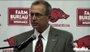 University of Arkansas athletics director Jeff Long announces his decision to fire Razorbacks football coach Bobby Petrino on Tuesday. 