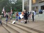 Members of the Occupy Little Rock movement marched from the River Market to City Hall on Monday afternoon in protest of their impending eviction from their camp. One man was cited for traffic obstruction, but overall, the march was peaceful.