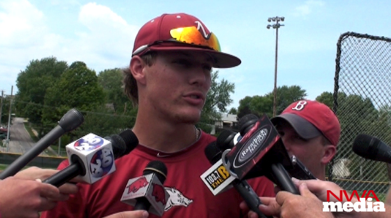 Arkansas pitcher Ryne Stanek previews the Razorbacks' upcoming game against South Carolina in the College World Series.