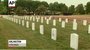 At Arlington National Cemetery, the remains of six servicemen lost in Laos in 1965 are buried with full military honors in a single casket. They were lost in combat while flying from Vietnam. Their remains were recovered in 2010 and 2011.