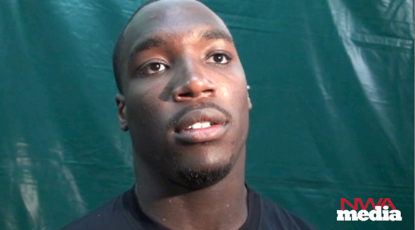 Arkansas defensive end Chris Smith recaps the Razorbacks' practice on Tuesday. 