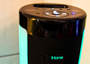 The iHome iP76 LED Color Changing Tower Speaker System includes a slot on top to hold an iPod or iPhone. It can connect to other music players via Bluetooth. The sides of the speaker change color to the beat of the music.