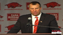 Arkansas coach Bret Bielema answers questions during his introductory press conference on Wednesday. 