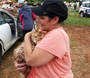Raw video: Buckwheat, a cat that had been missing after a storm destroyed a mobile home in Nashville, was found the next day in a field adjacent to the demolished home and then reunited with his family.