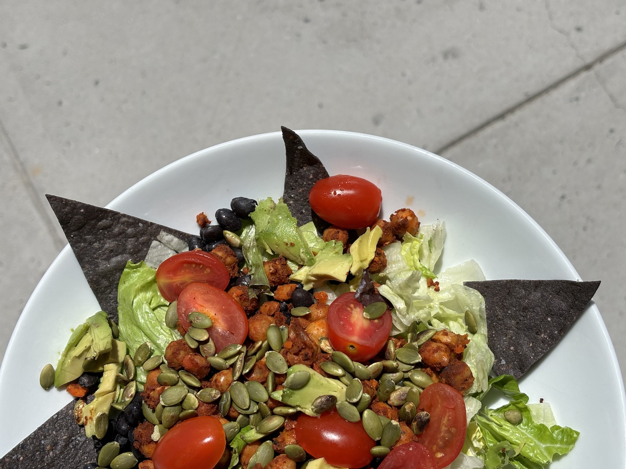 Staff photo by Lyric Lewin / Honey Seed's taco salad includes chickpeas and black beans.
