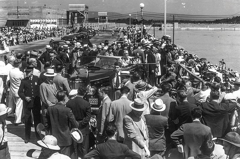 Photo contributed by TVA / Franklin Delano Roosevelt visits Chickamauga Dam on Labor Day weekend in 1940.