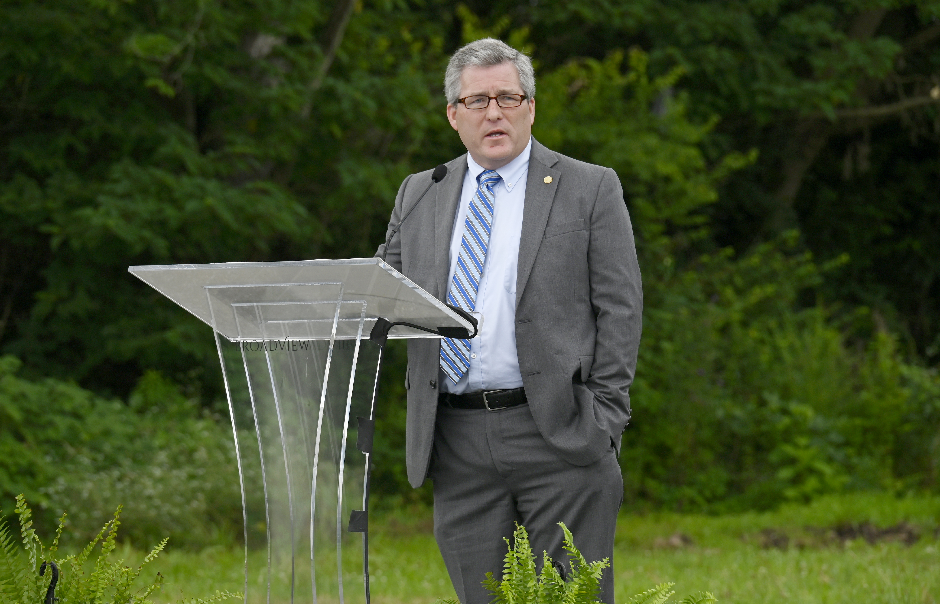 Staff photo by Abby White / Hamilton County Commissioner Joe Graham speaks at the groundbreaking ceremony June 16, 2025.