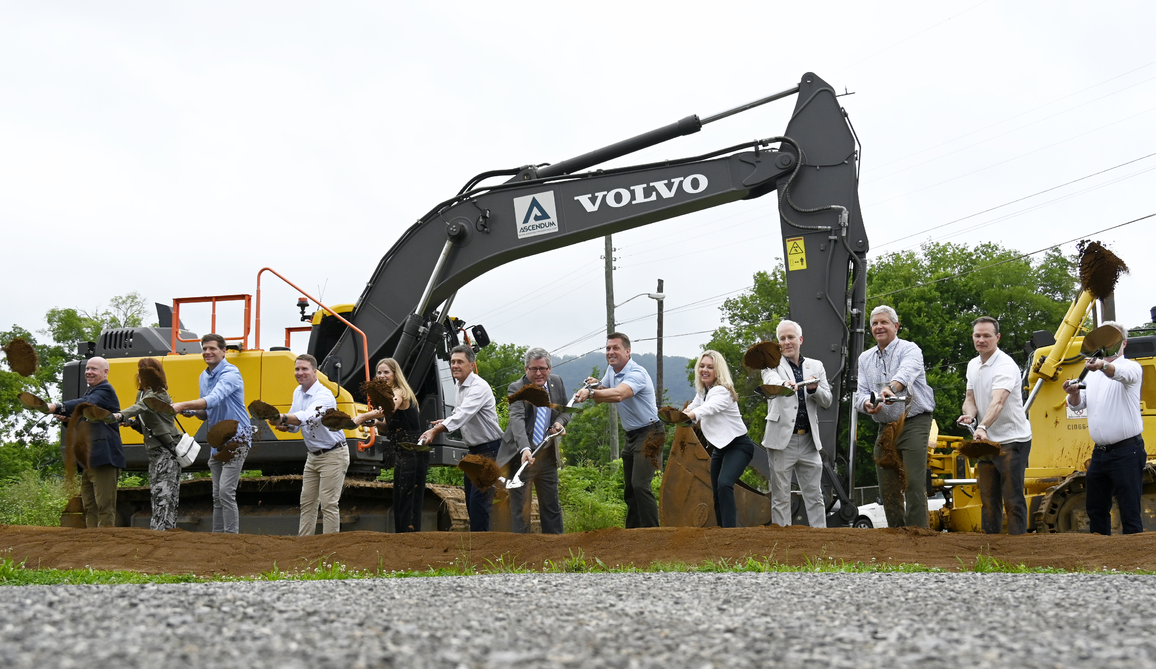 Staff photo by Abby White / FTC Development, Hamilton County and Chattanooga representatives break ground for the new Broadview development June 16, 2025.