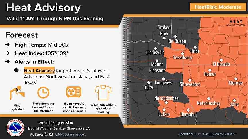 Heat could feel nearly 110 degrees Sunday afternoon; Weather Service ...