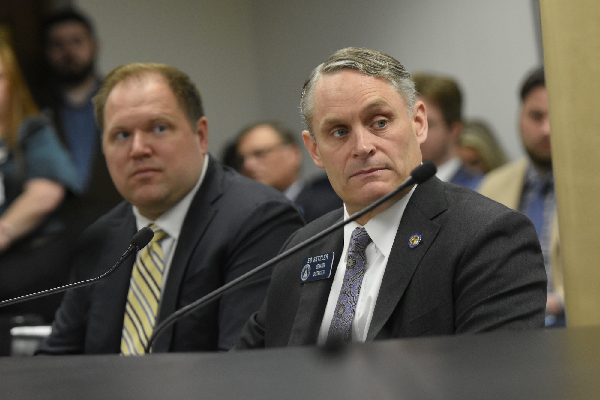 Republican Sen. Ed Setzler, right, authored Georgia's six-week abortion ban in 2019. (Ross Williams/Georgia Recorder file)