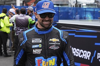 AP file photo by Fernando Llano / NASCAR Cup Series driver Ricky Stenhouse Jr.'s favorite track is Bristol Motor Speedway, the short track in East Tennessee that will host an MLB game between the Atlanta Braves and the Cincinnati Reds on Aug. 2.