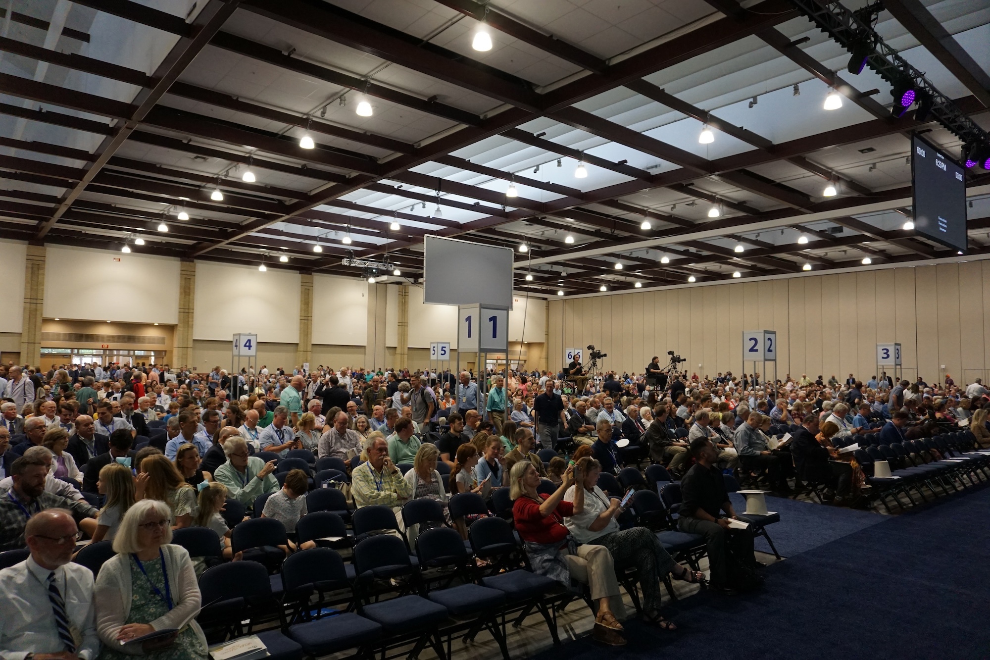 Staff photo by Kailee Shores / Men representing Presbyterian Church in America congregations across the country gathered June 23-27, 2025, for the denomination's 52nd General Assembly at the Chattanooga Convention Center. The men and their families attended a worship service June 24, 2025.