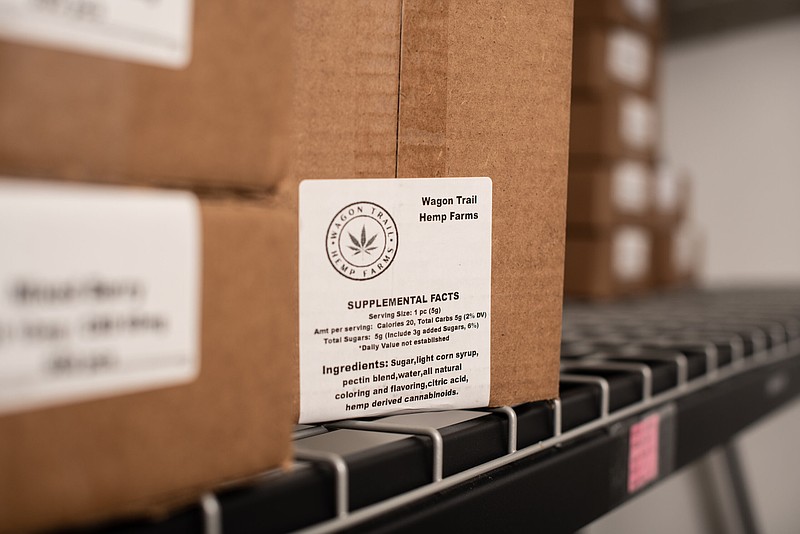 A box of products is seen at Wagon Trail Farms in Cullman, Ala., on June 11, 2025. (Andi Rice for Alabama Reflector)