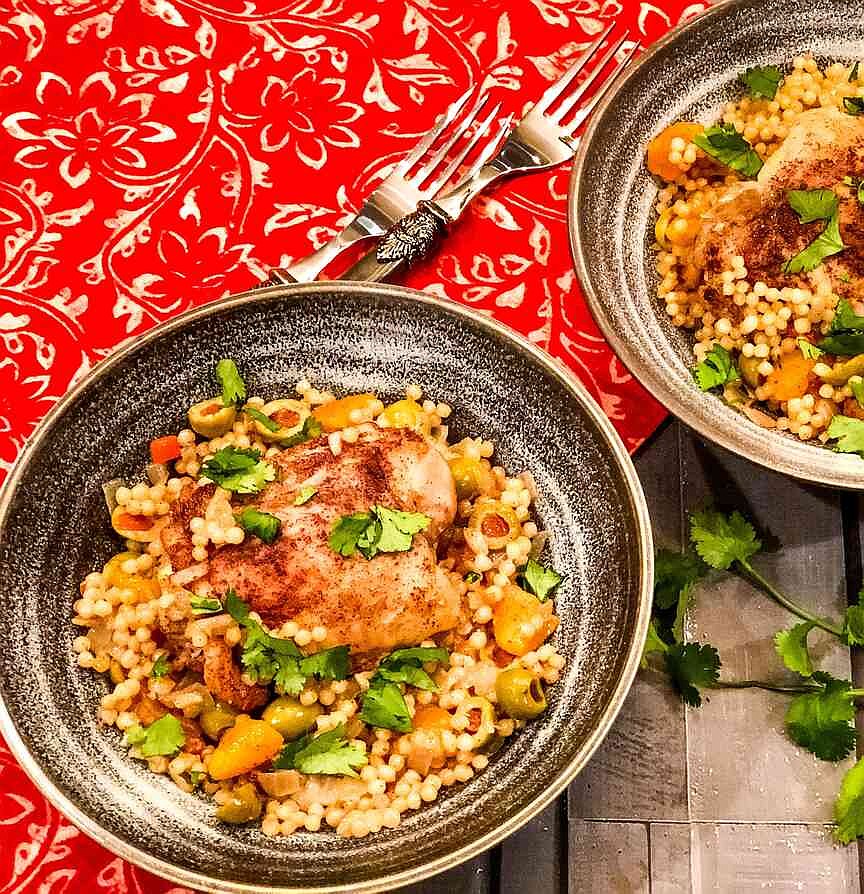 Chicken with aprictos, olives, couscous makes perfect meal for guests