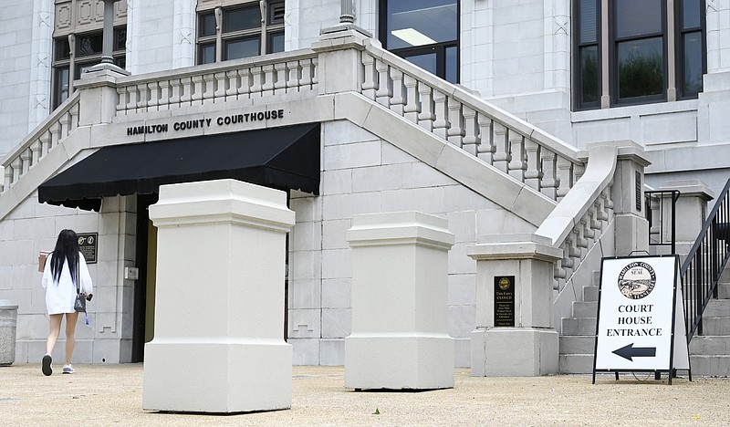 Staff photo by Abby White / The main entrance to the Hamilton County Courthouse on Georgia Avenue is pictured July 31, 2025.