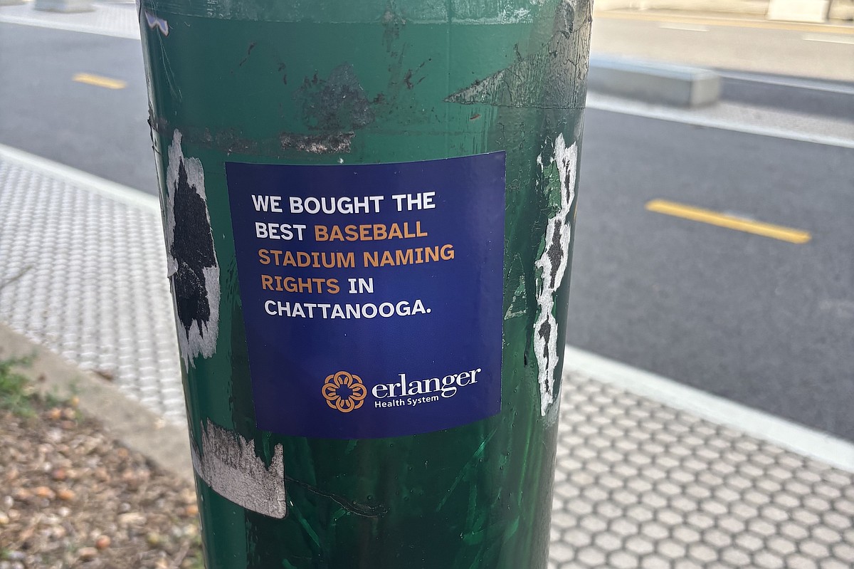 Who made stickers bragging on ballpark naming rights? Erlanger ...