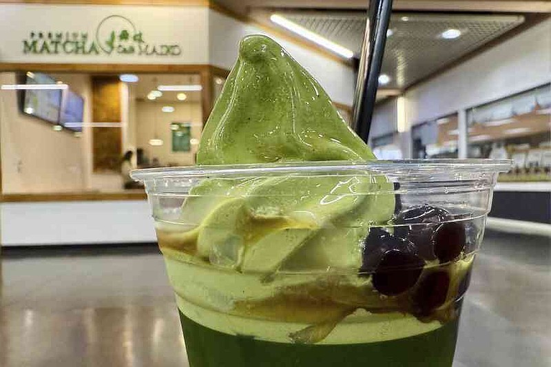 Matcha ice cream is shown inside a mall in San Francisco's Japantown, Friday, Sept. 5, 2025. (AP Photo/Haven Daley)