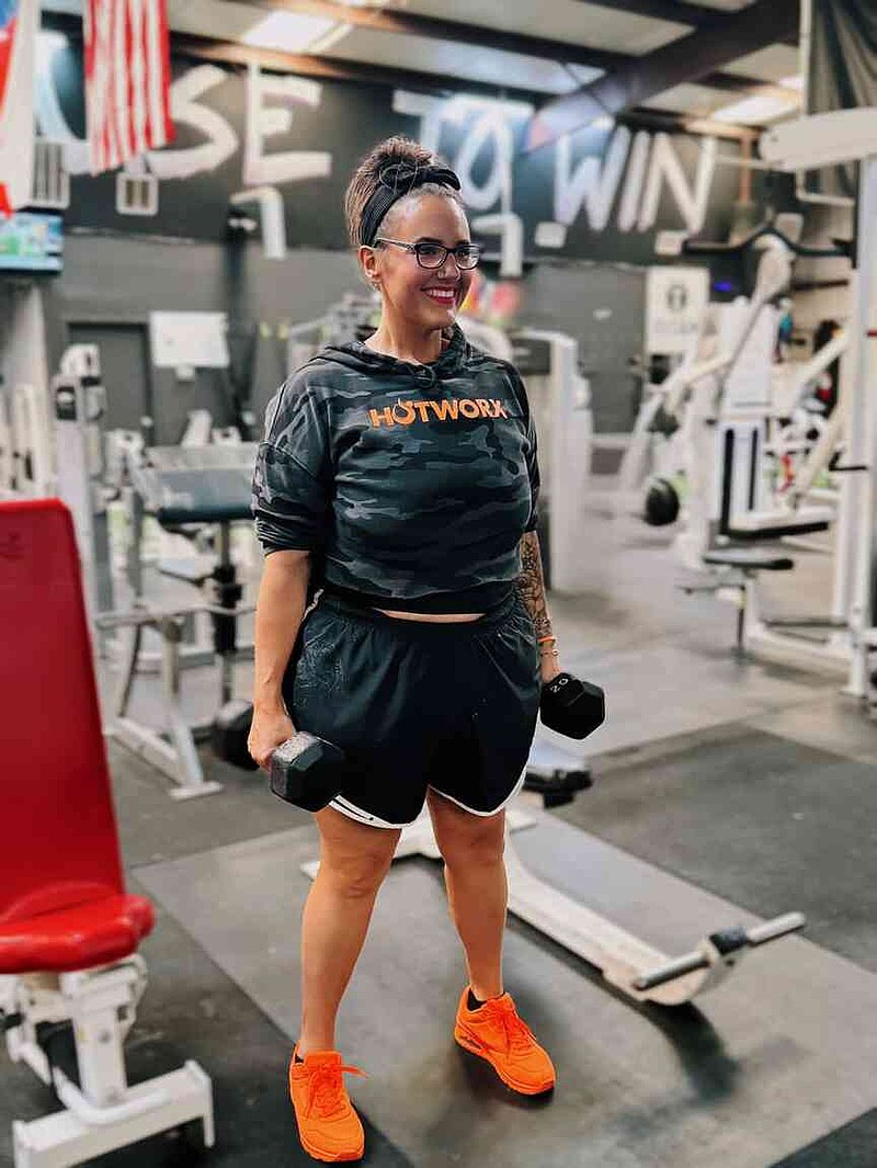 Jenny Watson works out at Titan Training in Forney, Texas on Sept. 12, 2025. (Ken Grond via AP)