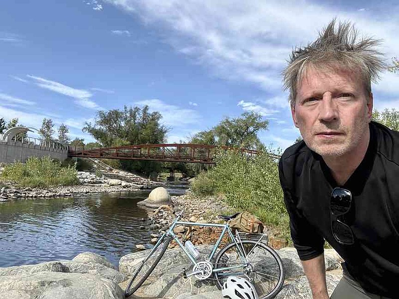 James Keppel poses for a selfie along the Cache la Poudre River in Fort Collins, Colo., on Sept. 14, 2025. (James Keppel via AP)