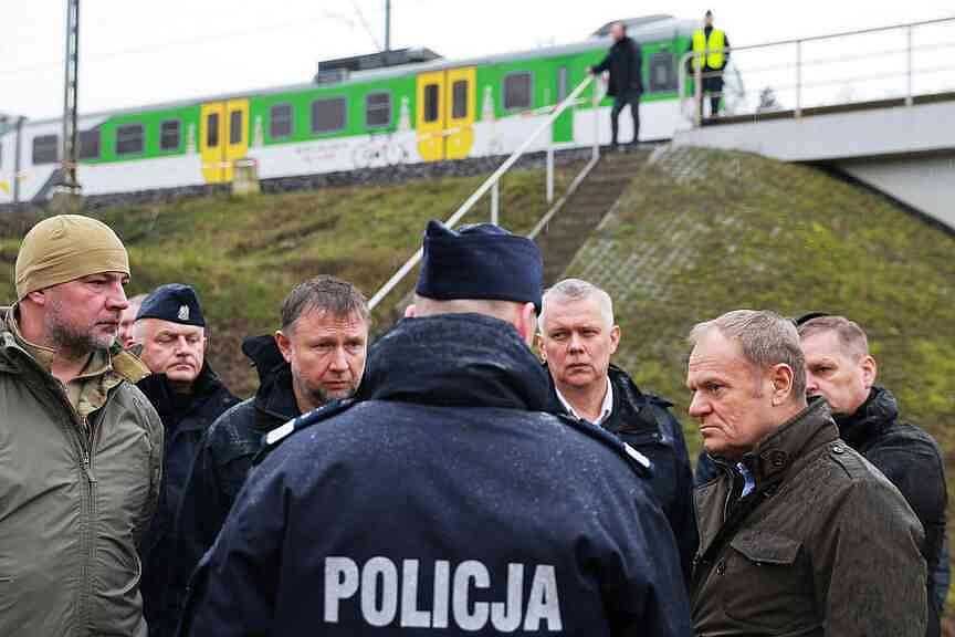 Poland: Two Ukrainians working for Russia suspected in railway track blast