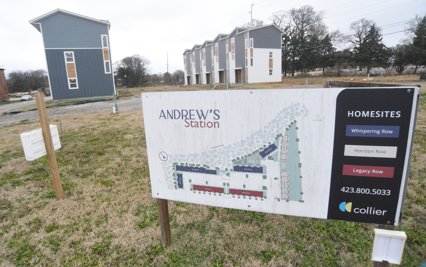 Staff photo by Matt Hamilton/ A sign advertises the Andrews Station property at 1265 E. 13th St.