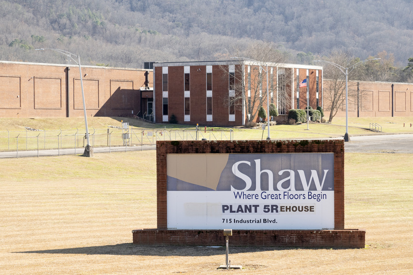 Staff Photo by Seth Carpenter/ Shaw Industries Plant 5R is seen in Ringgold. The company says it invented a new test to eliminate PFAS from its supply chain.