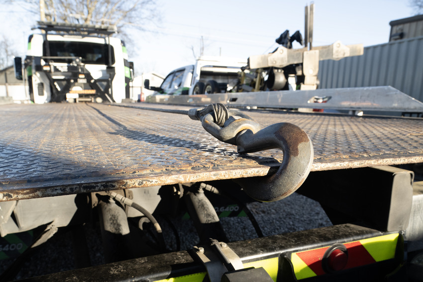 Staff Photo by Seth Carpenter / A towing cable is seen at Shackleford Towing & Recovery.