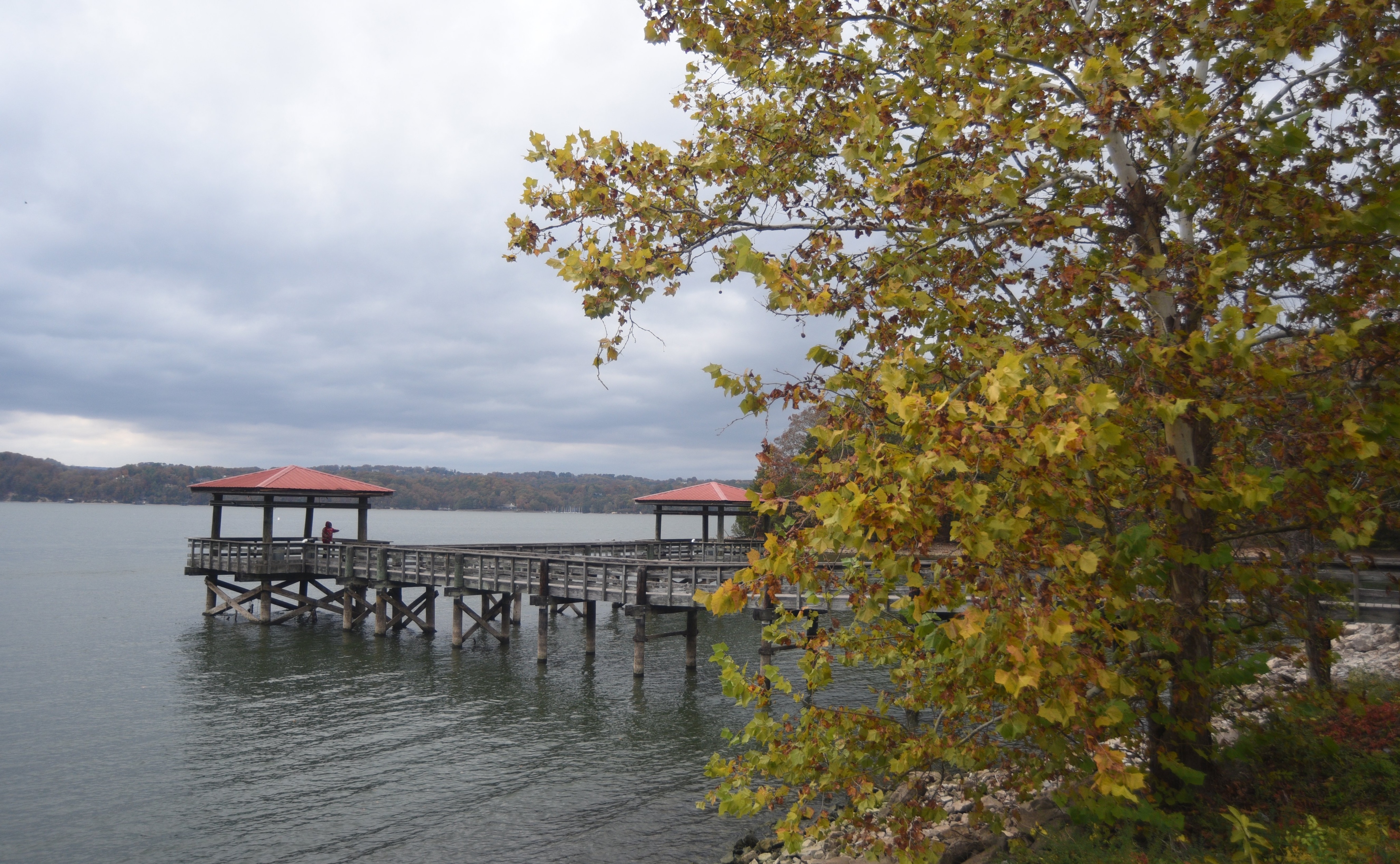 Staff photo by Matt Hamilton / An angler utilizes a pier to fish at Booker T. Washington State Park. A public input meeting on proposals for the park is set for Jan. 13, 2026, in the park assembly hall.
