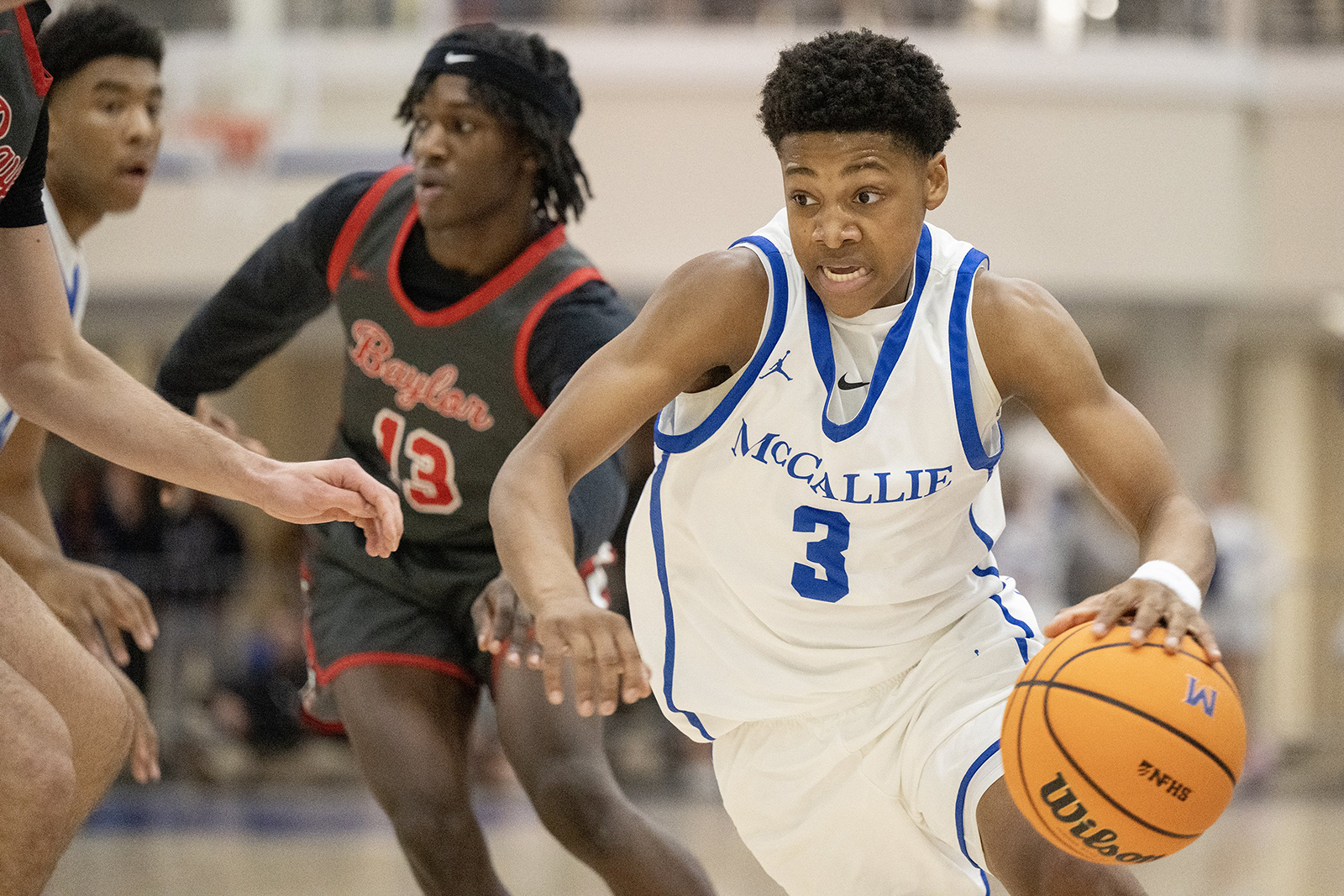 Staff Photo by Seth Carpenter/ McCallie's Jarris Walker (3) runs the ball. McCallie Boys' Basketball was hosting a match against Baylor on Friday, Jan. 16, 2026.