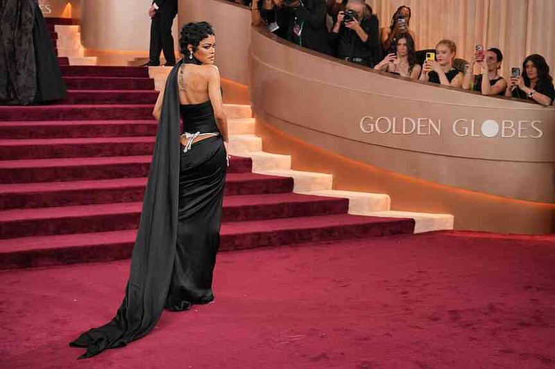 Teyana Taylor arrives at the 83rd Golden Globes on Sunday, Jan. 11, 2026, at the Beverly Hilton in Beverly Hills, Calif. (Photo by Jordan Strauss/Invision/AP)