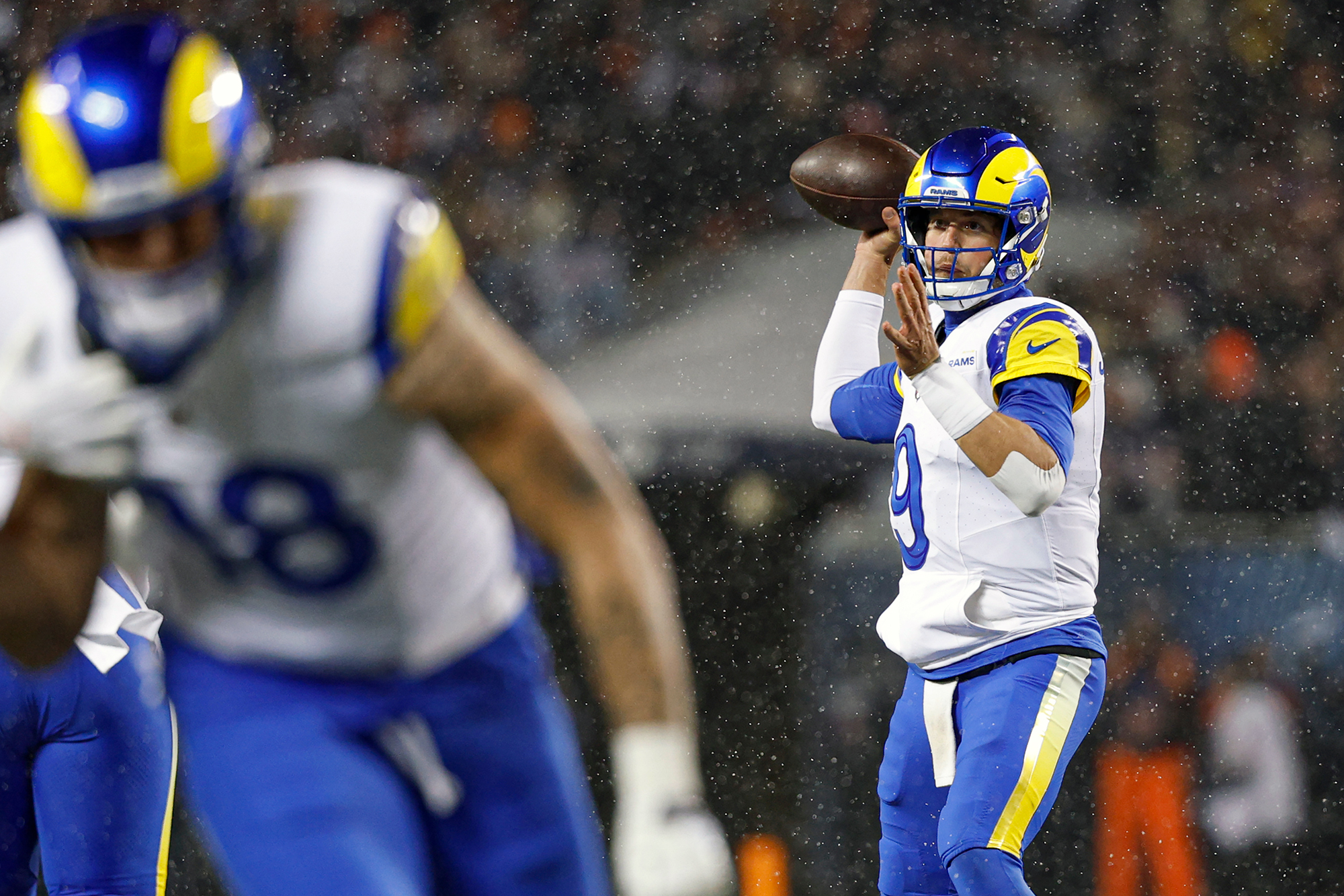 AP file photo by Kamil Krzaczynski / Los Angeles Rams star Matthew Stafford, right is one of four quarterbacks among the five finalists for this season's AP NFL MVP award.