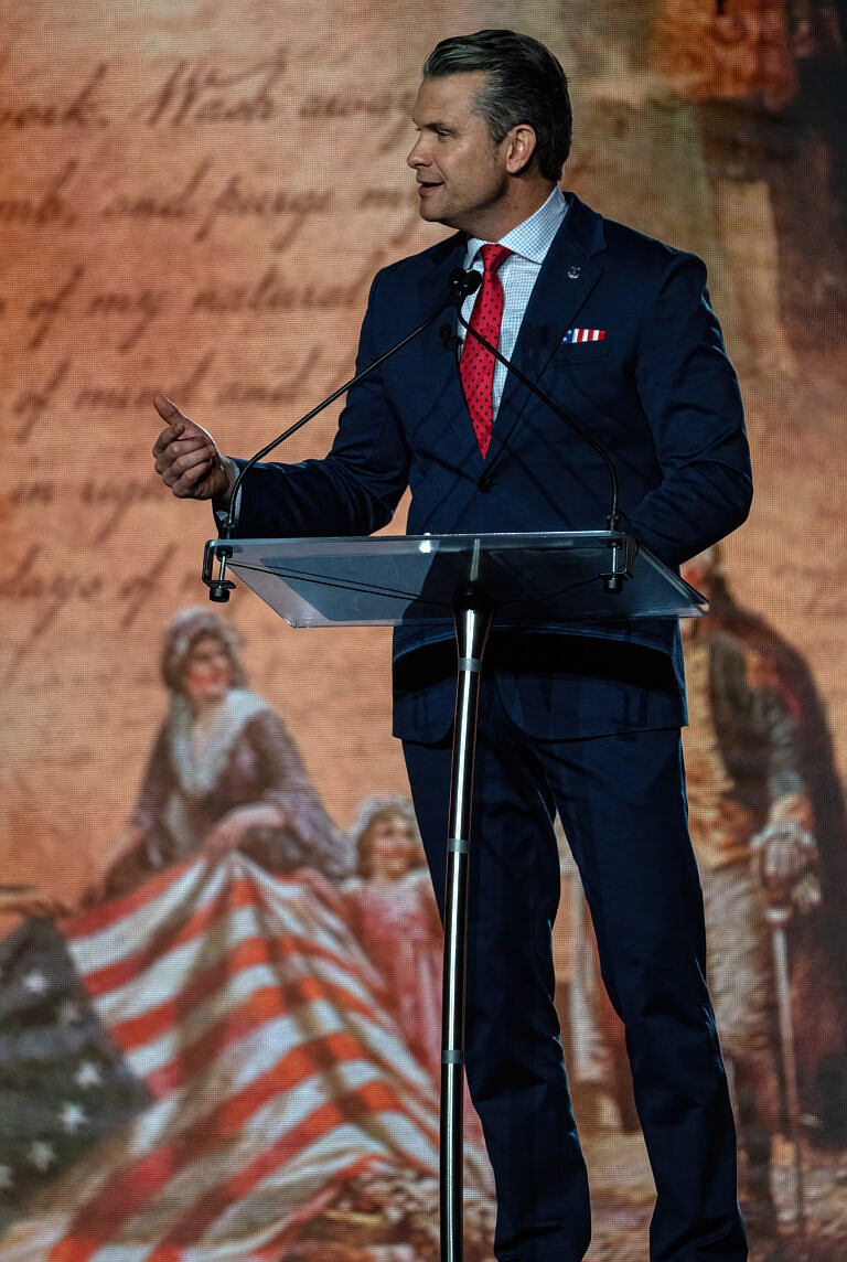 Defense Secretary Pete Hegseth said in a speech that President Donald Trump fights for Christians daily. (John Partipilo/Tennessee Lookout)