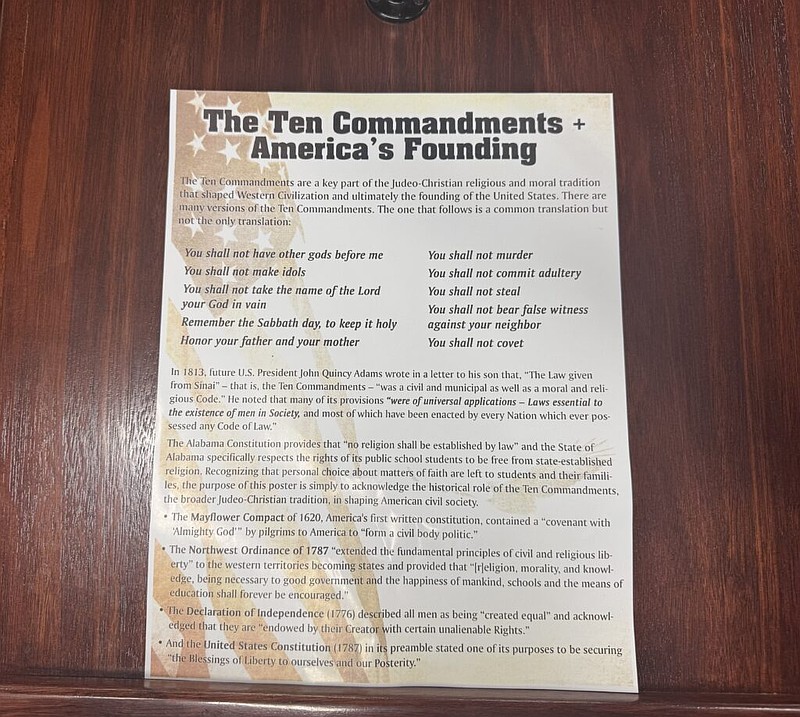 Ten Commandments Bill Alabama House committee passes bill requiring school displays of Ten ...