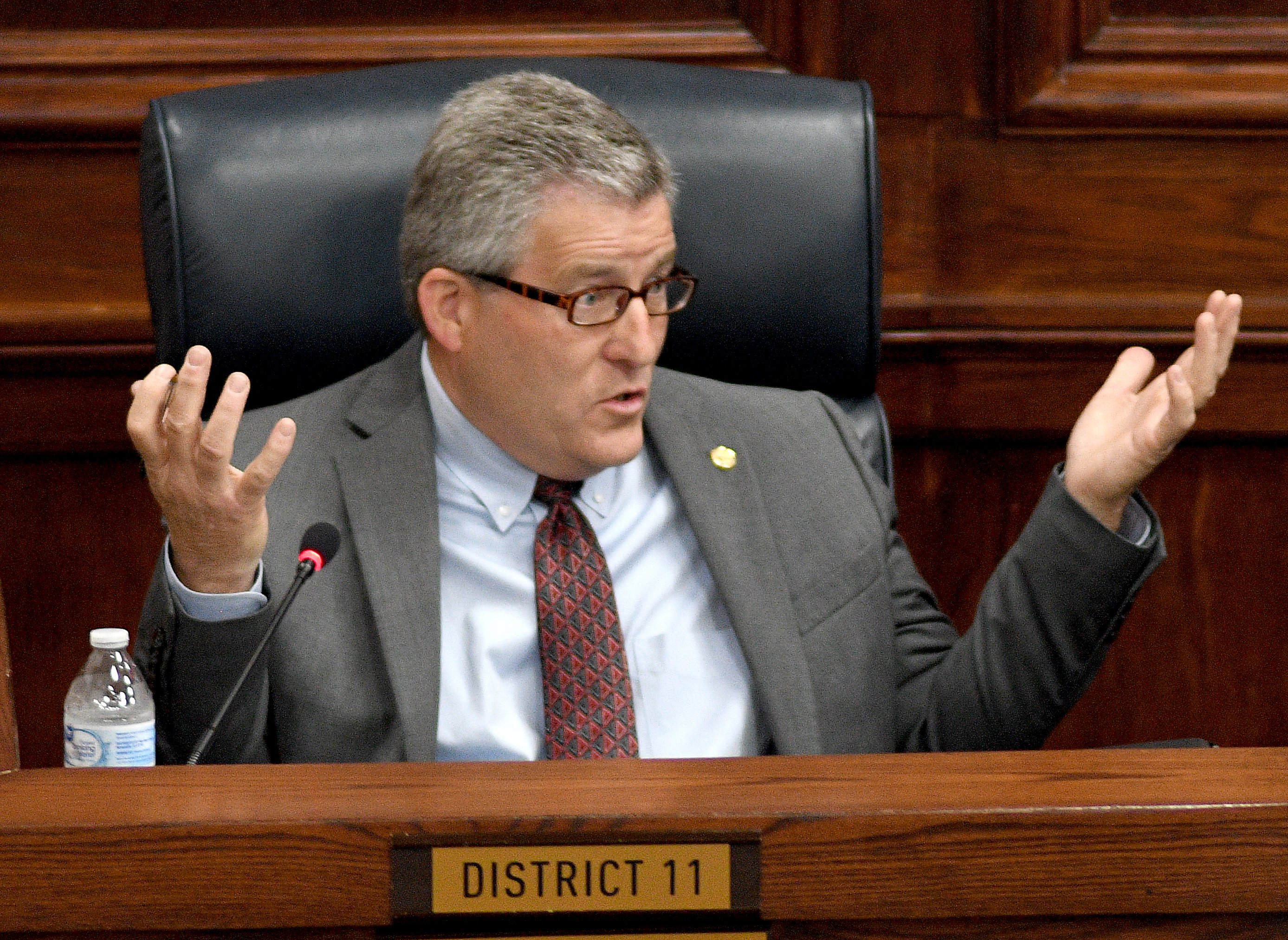 Staff file Photo / Commissioner Joe Graham, R-Lookout Valley, speaks during a Hamilton County Commission meeting. He's concerned about a proposal for changes to county planning.