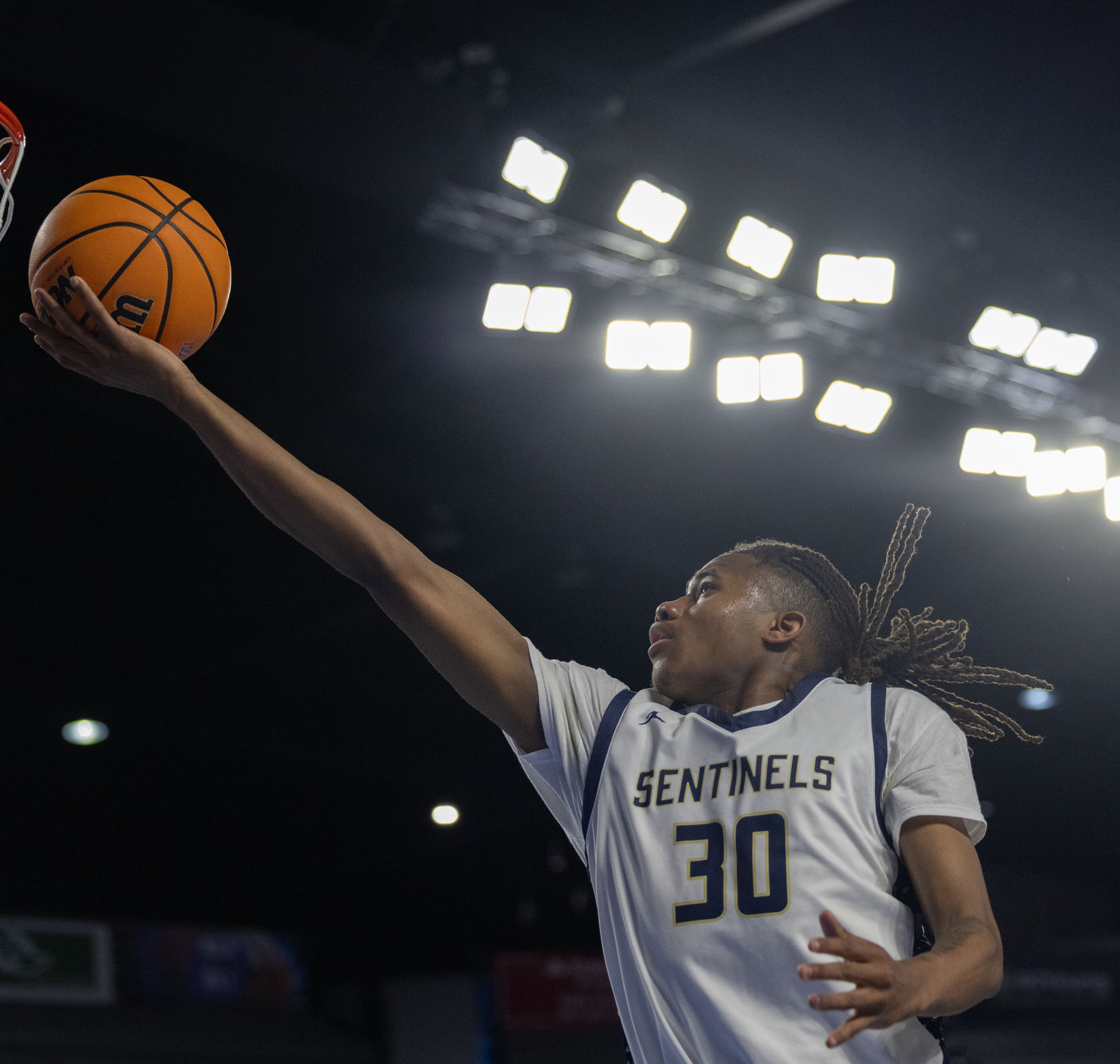 Staff photo by Larry Sullivan II/Chatt. Prep's Derrick Roberson does a layup during the Class 2A basketball state championship game on Saturday, March 21, 2026.