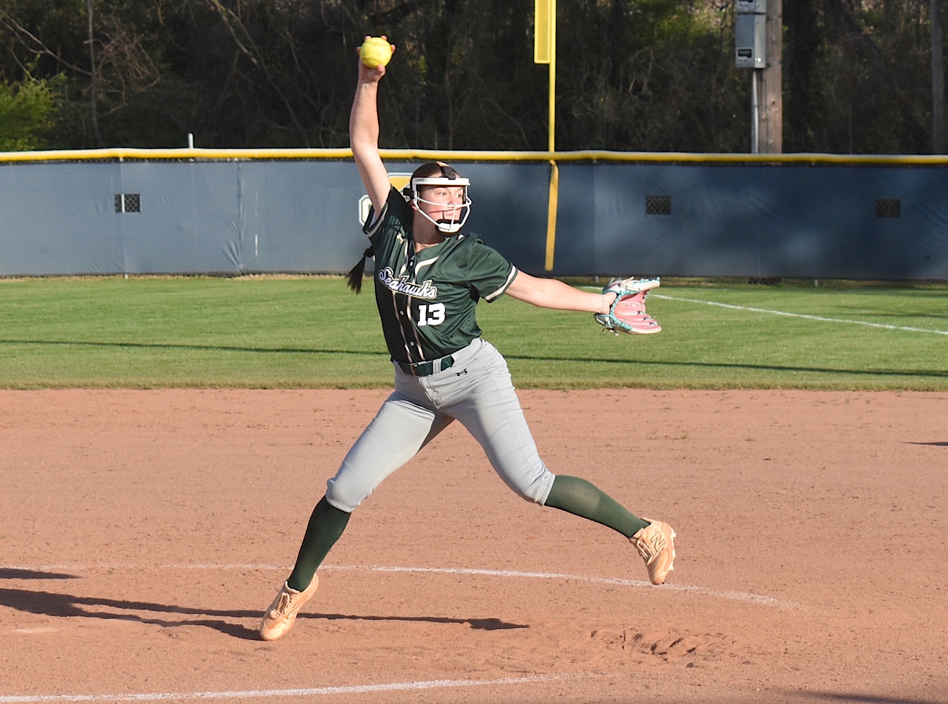 Staff photo by Patrick MacCoon / Silverdale Baptist junior ace Bita Cox delivers a pitch during Monday's 12-2 road victory over Chattanooga Christian.