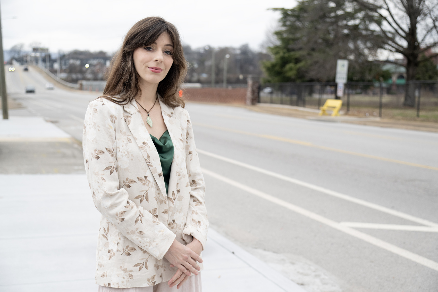 Staff file photo by Seth Carpenter / Elea Wright poses for a photo on McCallie Avenue. Wright is running against incumbent Commissioner Warren Mackey in the Democratic primary for the Hamilton County Commission.