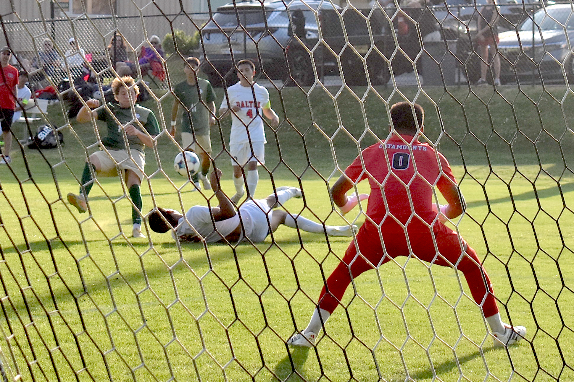 Staff photo by Patrick MacCoon / Dalton's defense deflects a shot by Notre Dame's Josh Bonk during Tuesday's 1-1 draw at Jim Eberle Field.